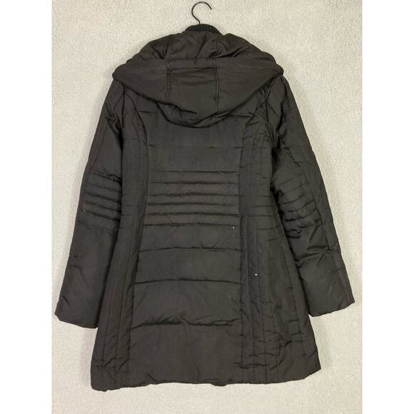 Vince Camuto Women's Medium Black Down Parka Hooded Zip Pockets Zip Closure - Picture 10 of 11